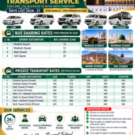 Ziarat Tranport Service Rate List